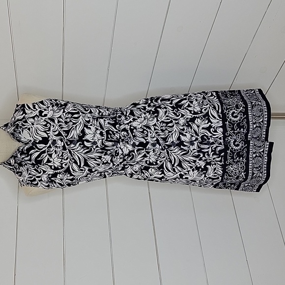 Charter Club Black and White Floral Midi Dress - Picture 1 of 4